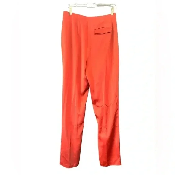 Cinq a Sept 5a7 SATIN RUTHY PANT Pleated Front Zip Closure Straight leg Size 4 - Picture 12 of 16